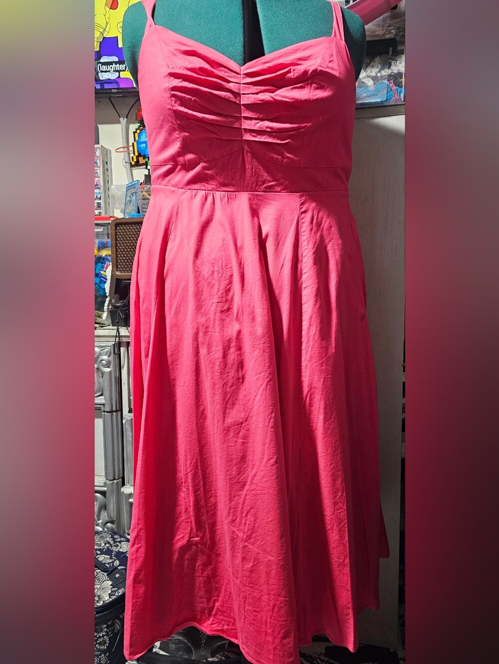 torrid Hot Pink Ruched Sweetheart Midi Dress